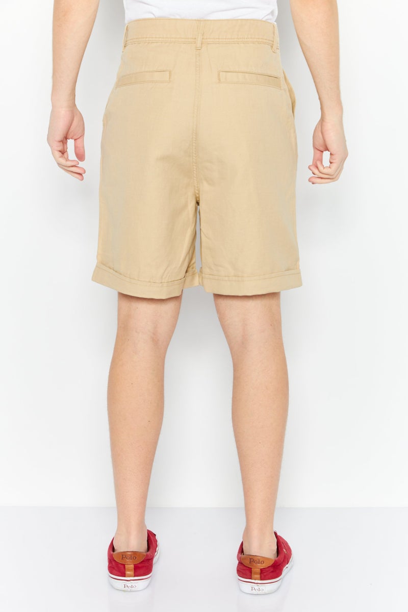 ESPRIT Men Plain Denim Shorts, Beige - Image 4