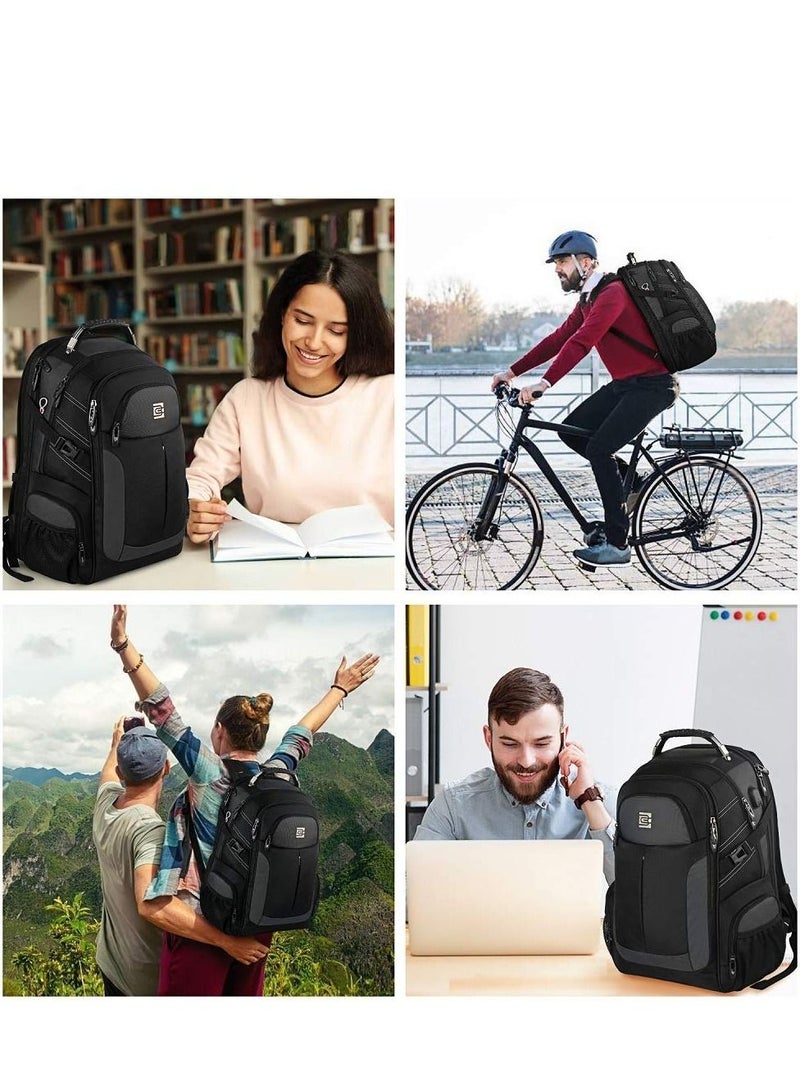 عربست حقيبة ظهر للكمبيوتر المحمول للسفر مع منفذ شحن USB ومضادة للسرقة ومضادة للماء وحقيبة مدرسية جامعية مناسبة لأجهزة الكمبيوتر المحمولة مقاس 15-18 بوصة - Image 5