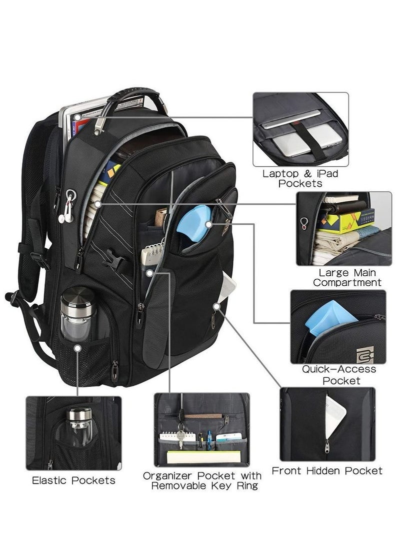 عربست حقيبة ظهر للكمبيوتر المحمول للسفر مع منفذ شحن USB ومضادة للسرقة ومضادة للماء وحقيبة مدرسية جامعية مناسبة لأجهزة الكمبيوتر المحمولة مقاس 15-18 بوصة - Image 2