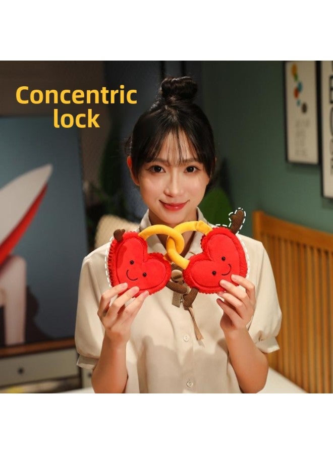 دمية من القطيفة بقفل متزامن من Fun Love Lock 2025 هدية عيد ميلاد عيد الحب - المواصفات: يرجى الاطلاع على الوصف التفصيلي لأحجام محددة - اللون: حوالي 22 سم لكل زوج - Image 4