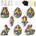 Lonfliness 32 Sets Easter Suncatchers Craft Kit DIY Egg Basket Window Stained Glass Effect Paper Basket Style Home School Classroom Decorations Spring Art Craft Creative Games Activity Project Gift Favor - Image 2