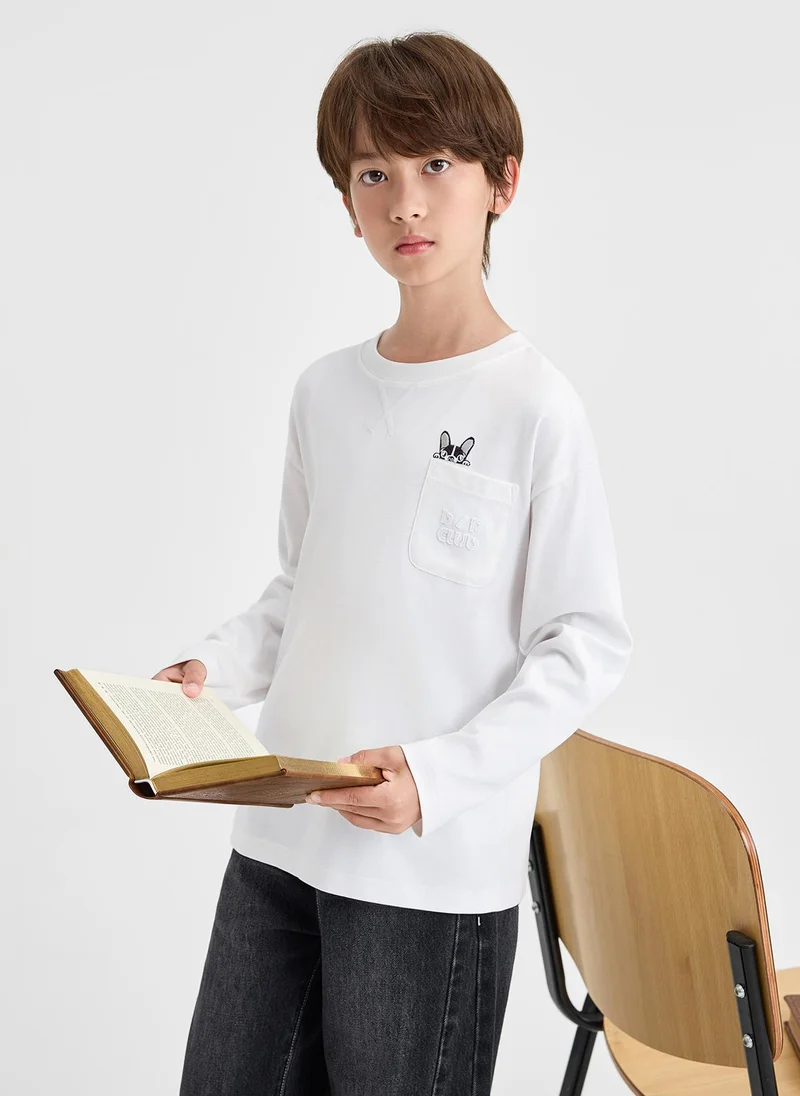 Balabala Kids Boys Round neck long-sleeved T-shirt