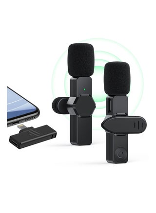 Wireless Lavalier Microphone for iPhone iPad, Plug-Play Wireless Lapel Mic with 3 Level Noise Reduction Auto-Sync for Video Recording, for TikTok YouTube Facebook Live Stream with 2 Pack Wireless Mics - pzsku/Z03424671719C55ACC8C8Z/45/_/1687023195/db6dbdd4-f91f-4519-a470-d1bbb7d90fc1