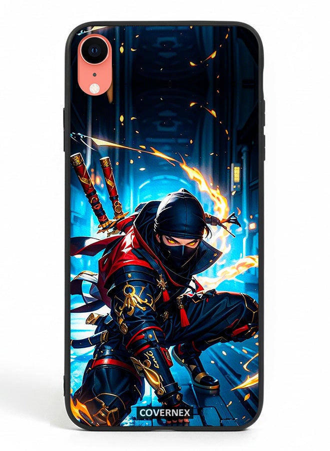 Covernex Apple iPhone XR Protective Case Cover Printed Featuring Katana Warrior Cyber Ninja Action Illustration - Image 2