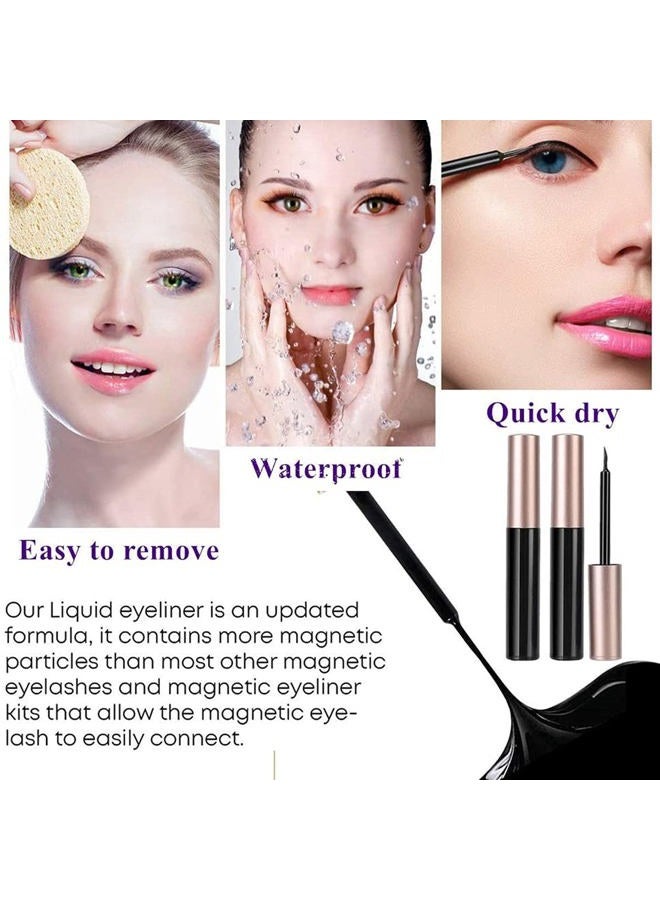 FEITA Upgraded Magnetic Eyelashes Kit with Eyeliner - 10 Pairs Magnetic False Lashes Natural Look with Applicator, 2 Tubes Magnetic Eyeliner - Easy to Apply & No Glue Needed - Image 5