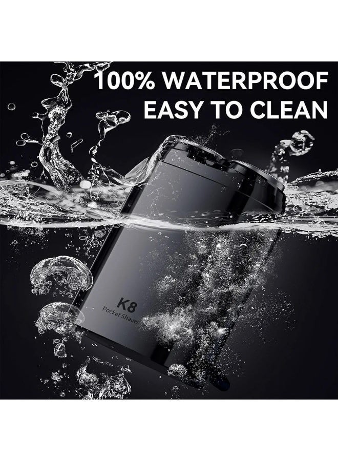 Enchen K8 Portable Pocket Electric Shaver for Men, 100% Waterproof Dry & Wet Shaving, Type-C Fast Charge, Magnetic Cutter Head, Black - Image 3