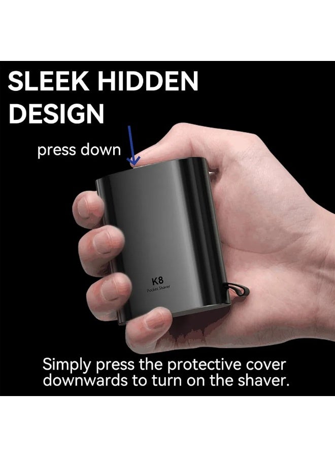 Enchen K8 Portable Pocket Electric Shaver for Men, 100% Waterproof Dry & Wet Shaving, Type-C Fast Charge, Magnetic Cutter Head, Black - Image 4