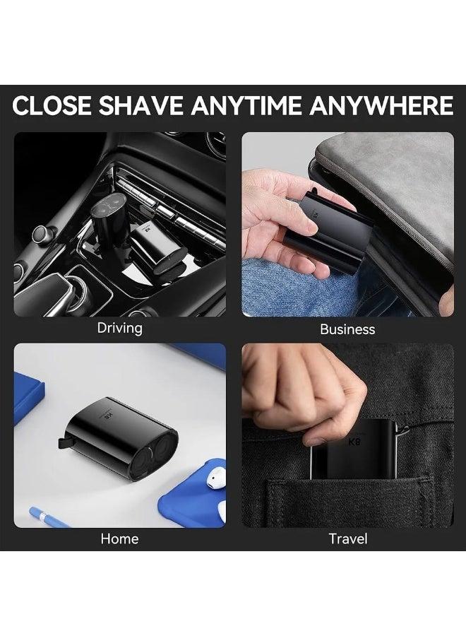 Enchen K8 Portable Pocket Electric Shaver for Men, 100% Waterproof Dry & Wet Shaving, Type-C Fast Charge, Magnetic Cutter Head, Black - Image 5