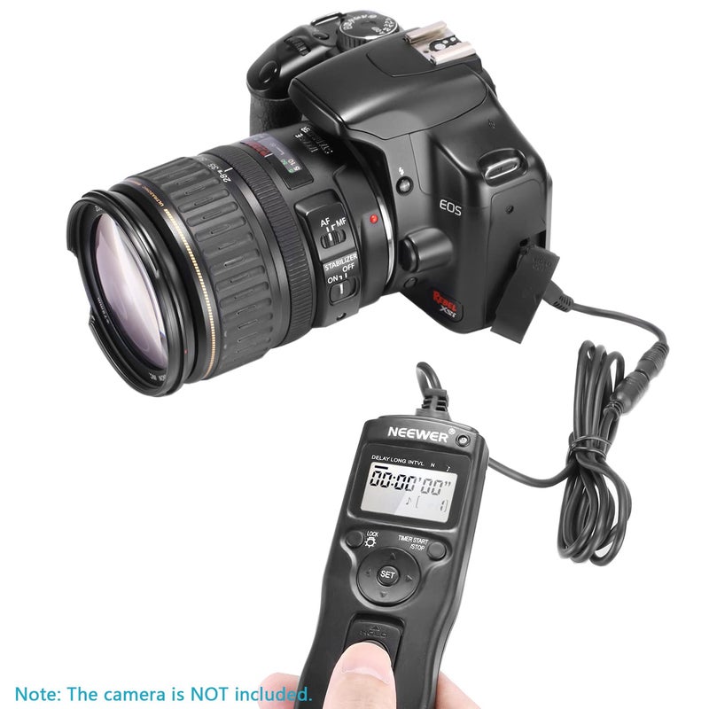 Neewer Shutter Release Timer Remote Control Cord Compatible with Canon EOS 550D/Rebel T2i, 450D/Xsi, 400D/Xti, 350D/XT, 300D 60D 600D 500D 1100D 1000D 10D 20D 30D 40D 50D - Image 2