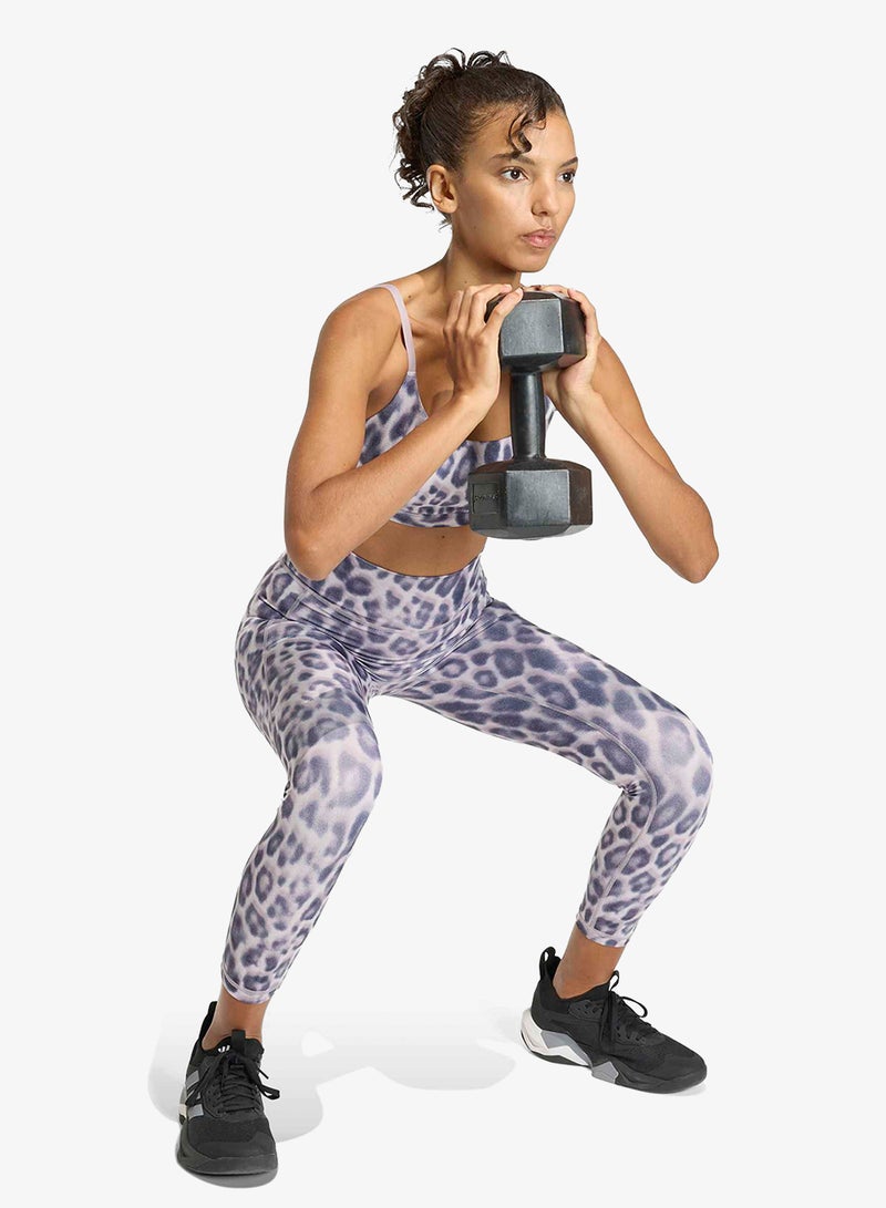Adidas 7/8 Optime Essentials Workout Leopard Leggings - Image 5