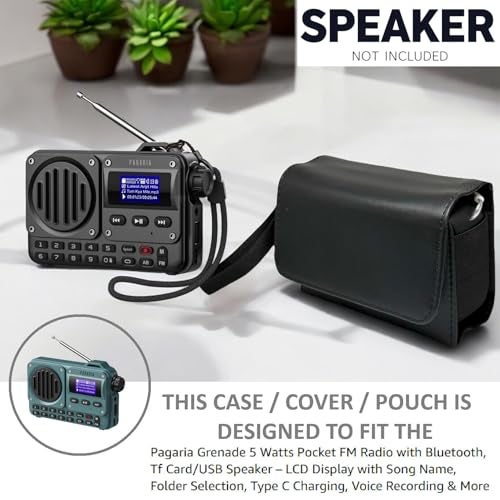 ZAOMA Case/Carrying Compact Size Mini Travel Protective Pouch Compatible for Pagaria Grenade 5 Watts Pocket FM Radio with Bluetooth, Tf Card/USB Speaker (PAGARIA_CASE001) - Image 4