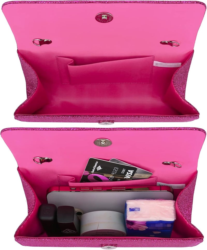 Outrip Women's Evening Bag Clutch Purse Glitter Party Wedding Handbag with Chain - Image 2