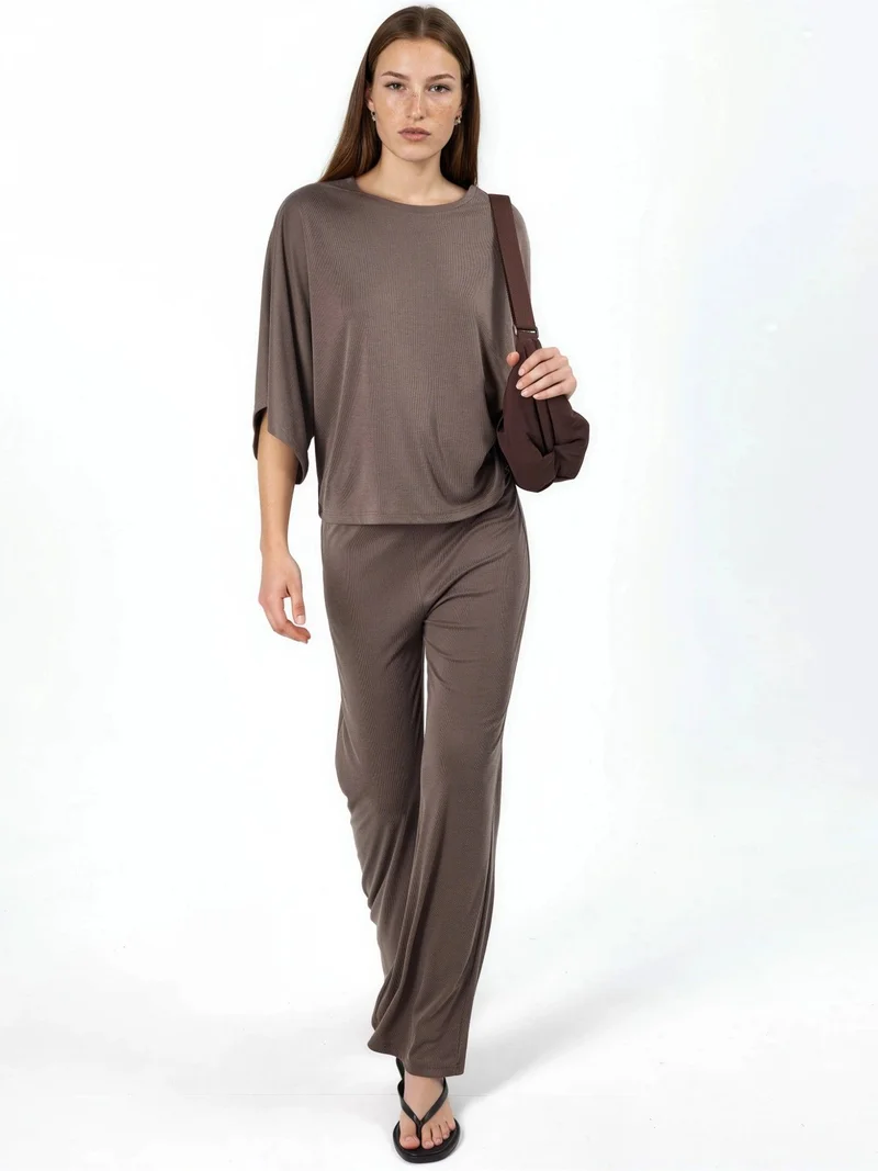 Busem BUSEM Loose Fit Ribbed Crew Neck Blouse