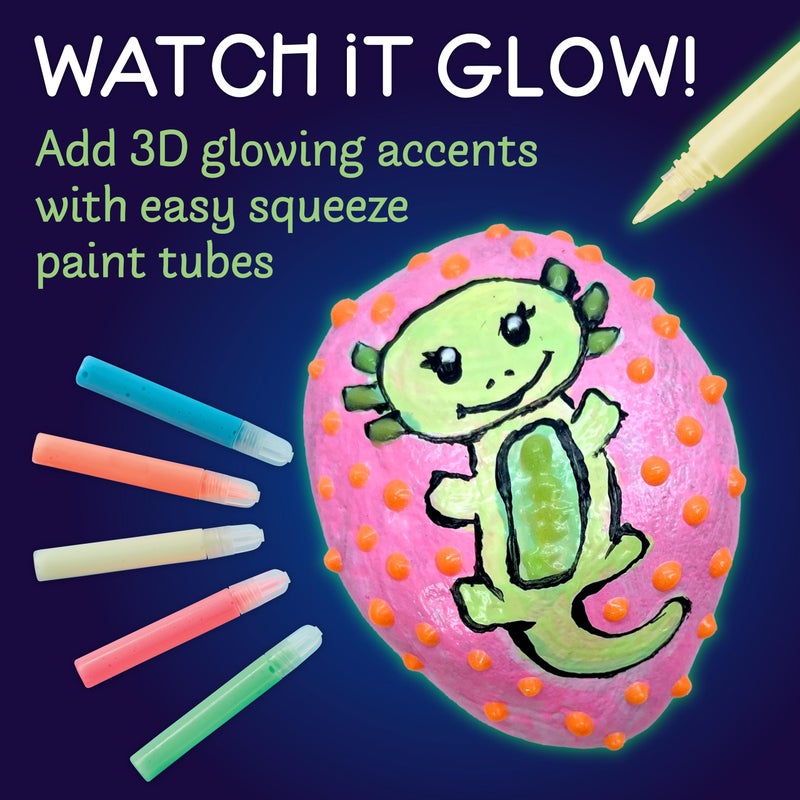 Creativity for Kids Glow in the Dark Rock Painting Kit: Crafts for Kids Ages 6-8+, Painting Rocks Arts and Crafts, Kids Gift - Image 5
