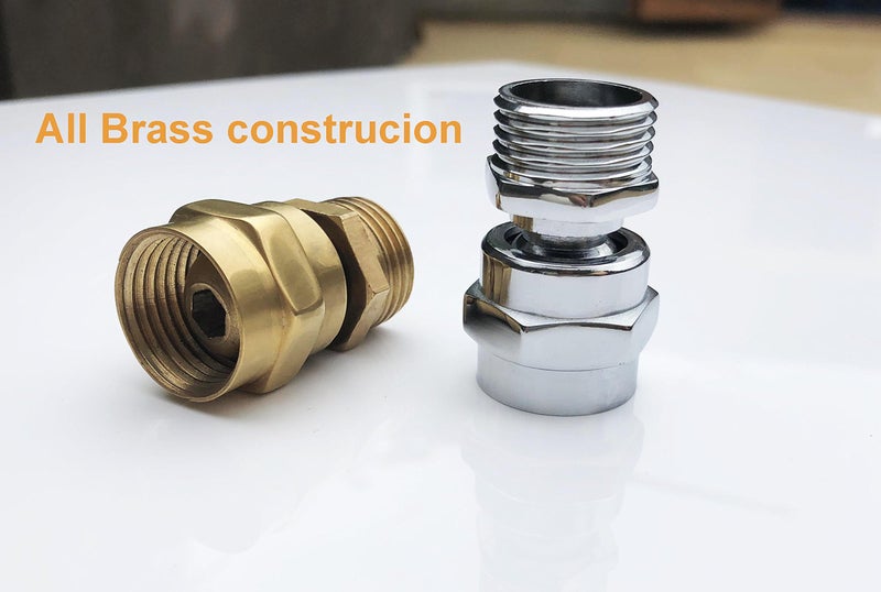 MISSMIN Shower head Swivel adapter,ball joint povit for overhead/handheld shower head,shower arm connection,polished Chrome - Image 4