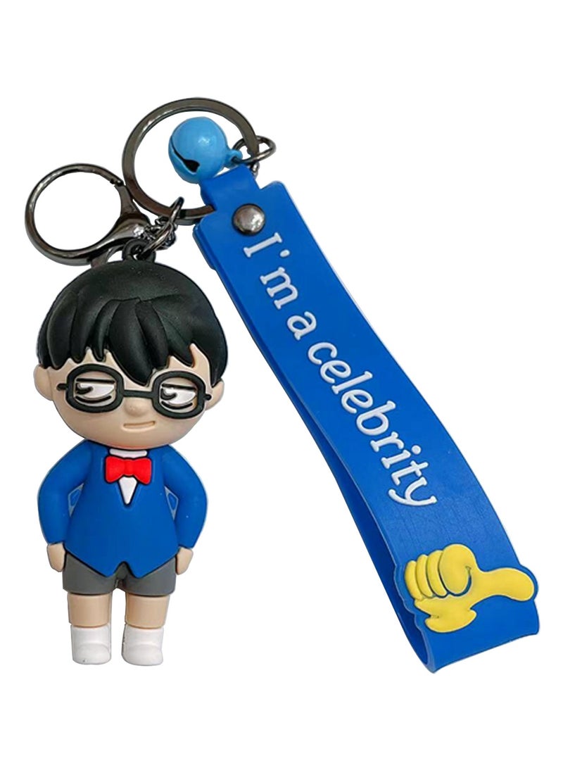 Brain Giggles BrainGiggles Kawaii Key Chains For Girls Cute Pendant Cartoon Keyrings Anime Doll Silicone Key Holder for Bag Jewelry Car Keyring Birthday Gift (BOY) - Image 1