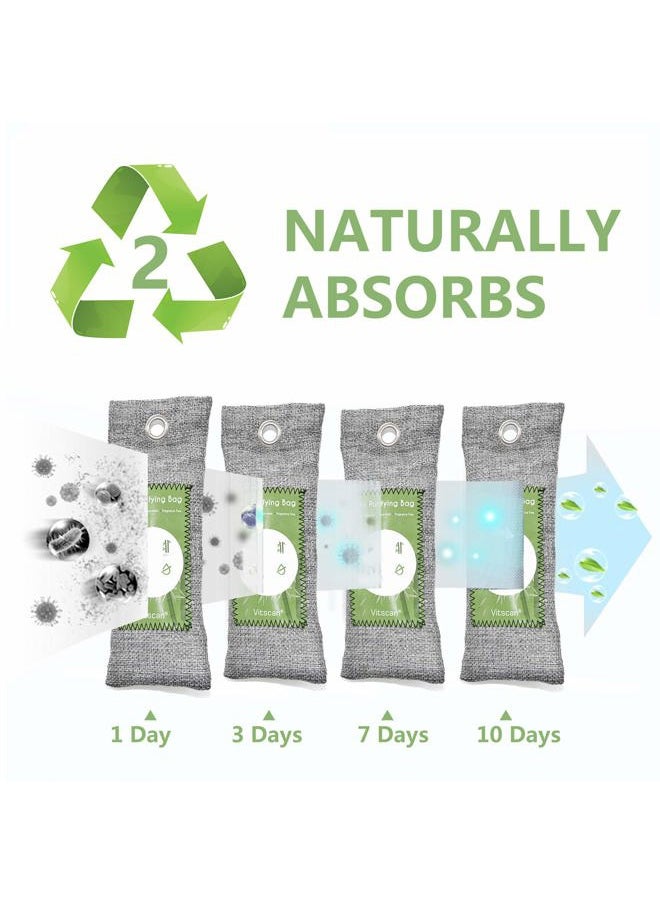 Vitscan - 16 Pack Bamboo Charcoal Air Purifying Bag, Activated Charcoal Bags Odor Absorber, Moisture Absorber, Natural Car Air Freshener, Shoe Deodorizer, Odor Eliminators For Home, Pet, Closet (16x50g) - Image 1