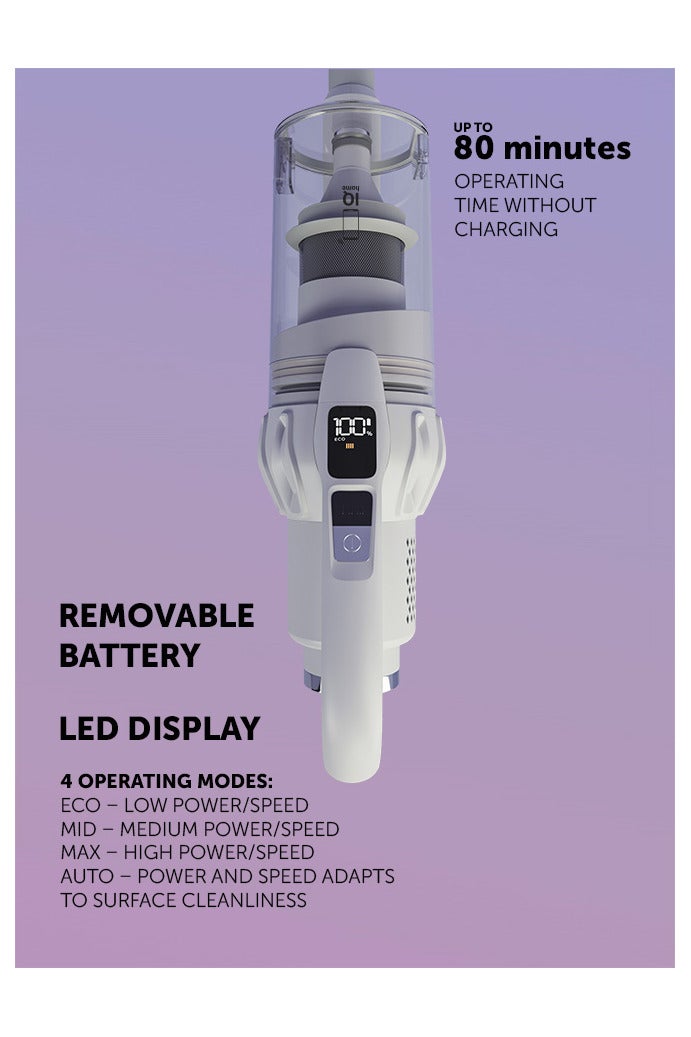 Polaris Polaris PVCS 4070 Cordless Vacuum | 600W Inverter Motor (10-yr) | 200 aW Suction | Wi-Fi IQ Home | Up to 80 min Runtime | HEPA 12 (99.5%) | Flex Motion 360° | Floor-Stand Charging Base | 0.3 L Dustbin - Image 5