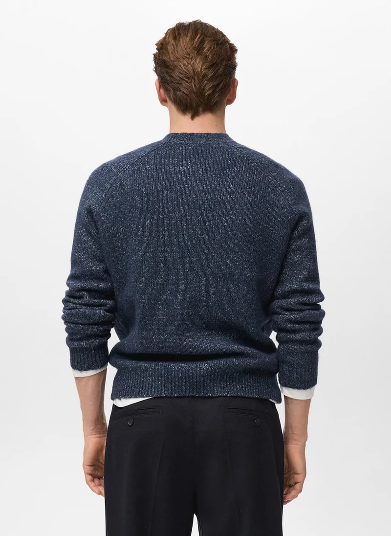 Mango Man Fine-knit wool-blend sweater