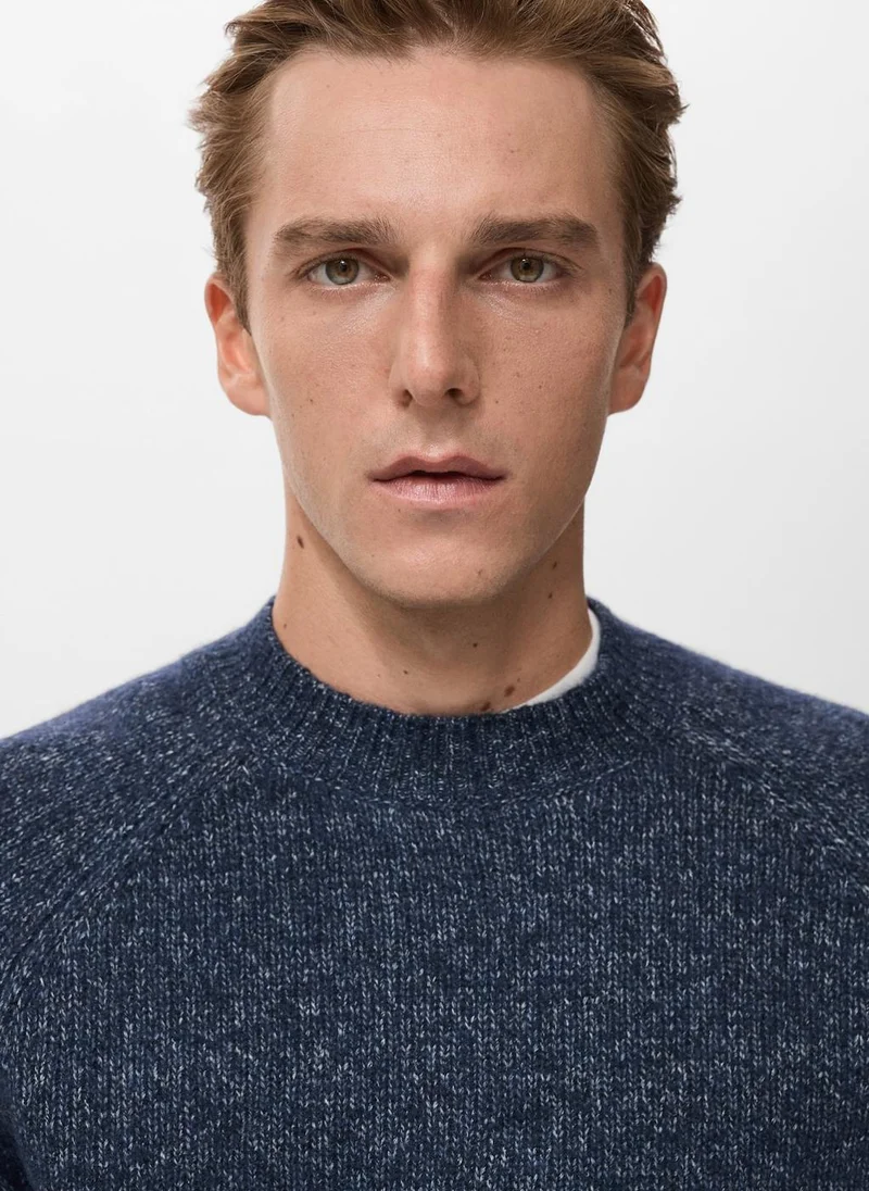 Mango Man Fine-knit wool-blend sweater