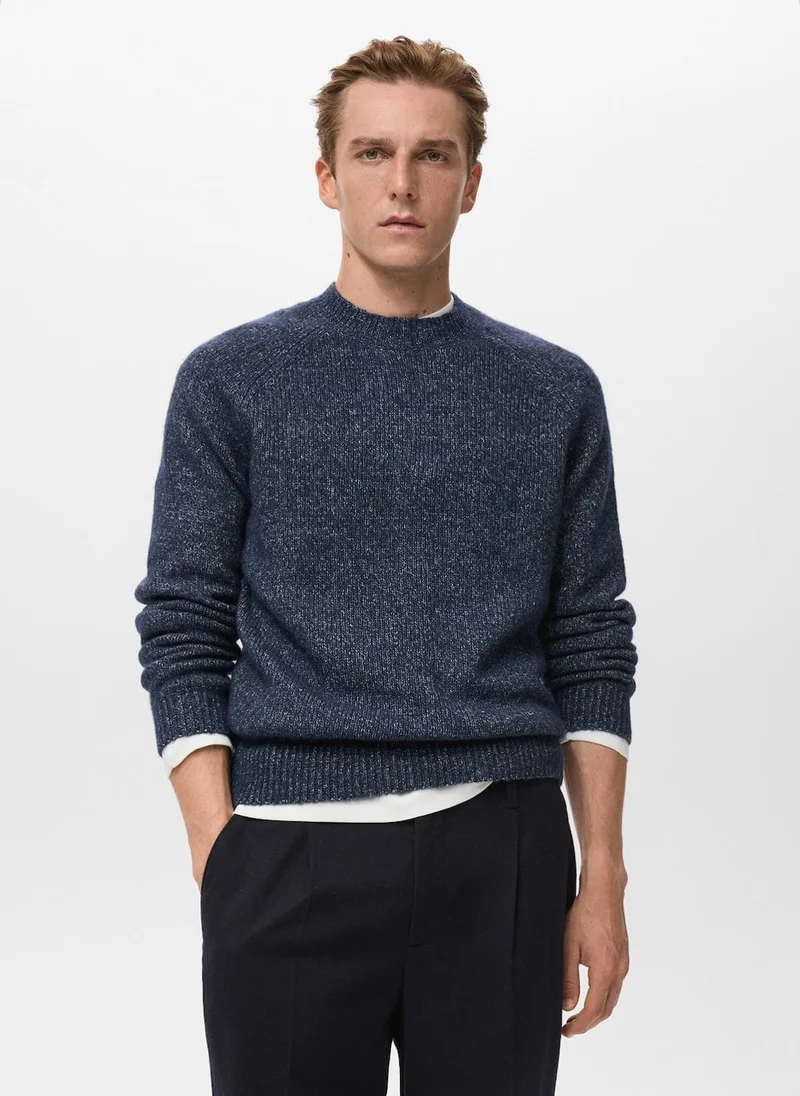 Mango Man Fine-knit wool-blend sweater