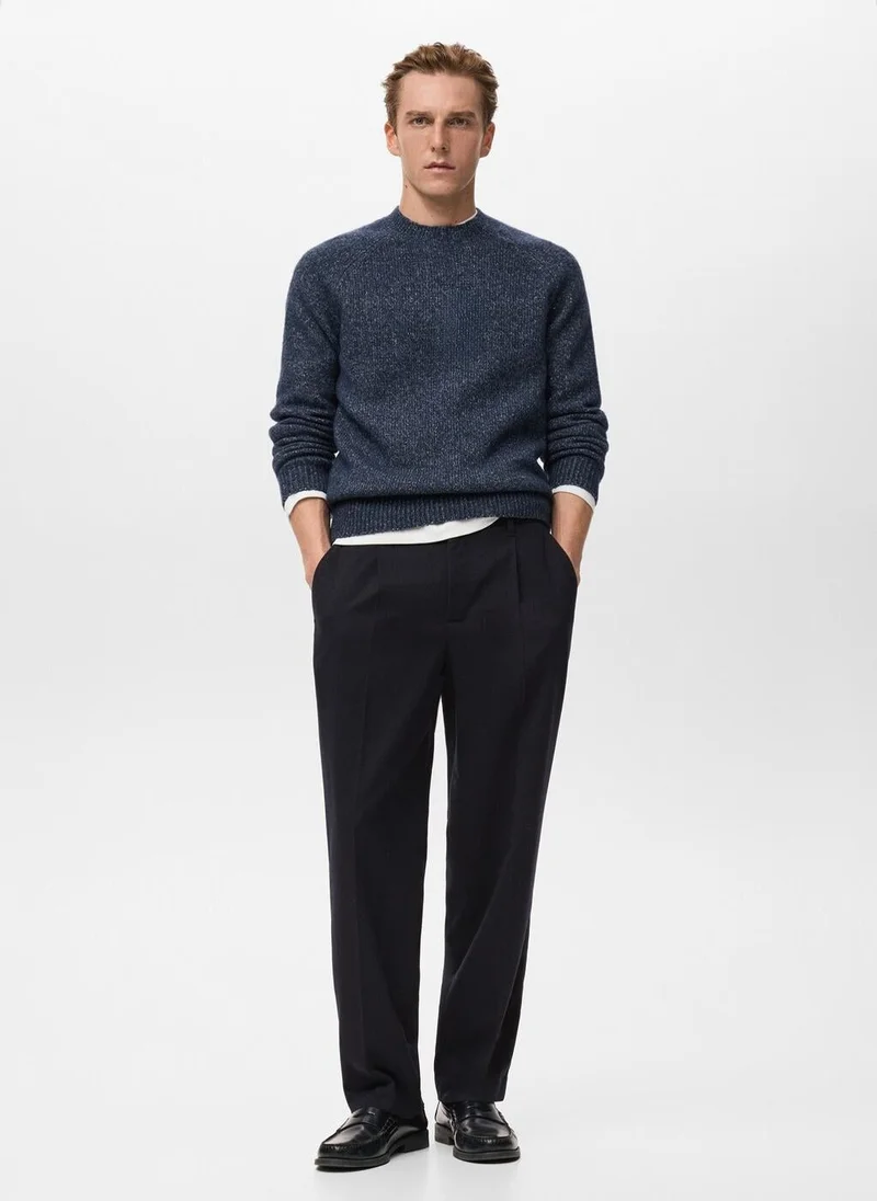 Mango Man Fine-knit wool-blend sweater