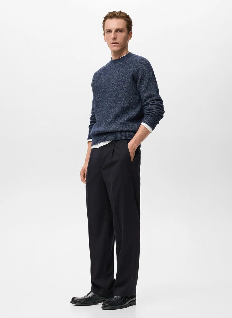 Mango Man Fine-knit wool-blend sweater
