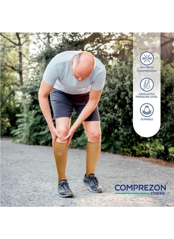 COMPREZON - Comprezon Classic Lycra Medical Compression Stockings | Class 2 Compression | Below Knee Length | Pain Relief & Swelling Reduction | Compression Socks for Men and Women | Varicose Veins Stockings (Medium) - Image 1