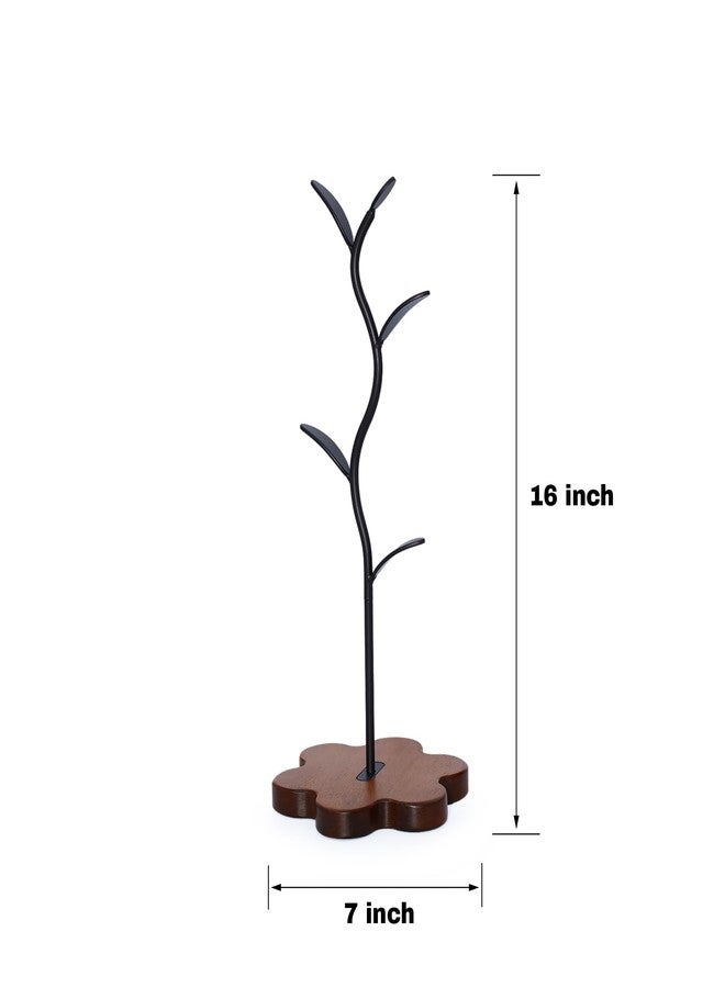 Bellglee Mug Tree for Coffee Cups - Rustic Mug Holder Stand with 4 Hooks, Countertop Cup Rack for Coffee Bar & Kitchen Organization - Image 4