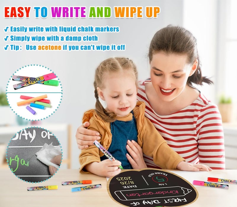 On the First and Last Day of School, There Is a 9.8-Inch Double-Sided Reusable Back to School Sign for Children, Girls, Boys, Preschool, Kindergarten, First Grade, Photos, Props, and Gifts from the School's Board of Directors on the First Day of School - Image 4
