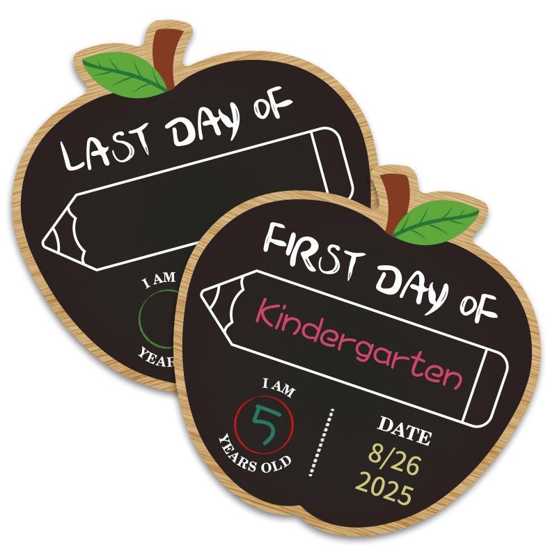 On the First and Last Day of School, There Is a 9.8-Inch Double-Sided Reusable Back to School Sign for Children, Girls, Boys, Preschool, Kindergarten, First Grade, Photos, Props, and Gifts from the School's Board of Directors on the First Day of School - Image 1