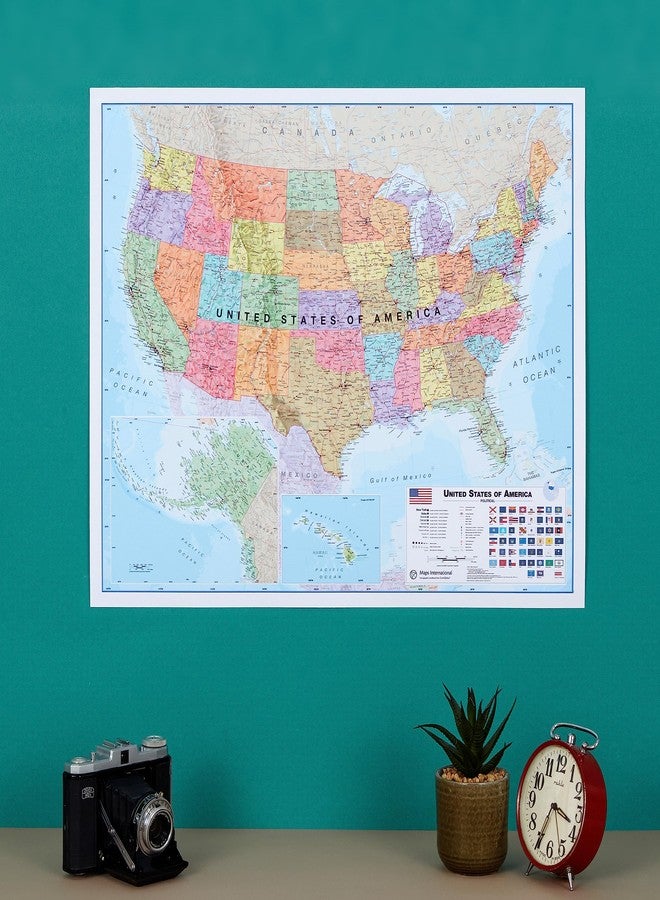 Maps International Laminated World Map & US Map Poster Pack - 17" x 22" - Maps of the World & United States - Detailed Cartography - Maps International - Image 4