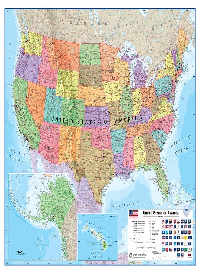Maps International Laminated World Map & US Map Poster Pack - 17" x 22" - Maps of the World & United States - Detailed Cartography - Maps International - Image 3