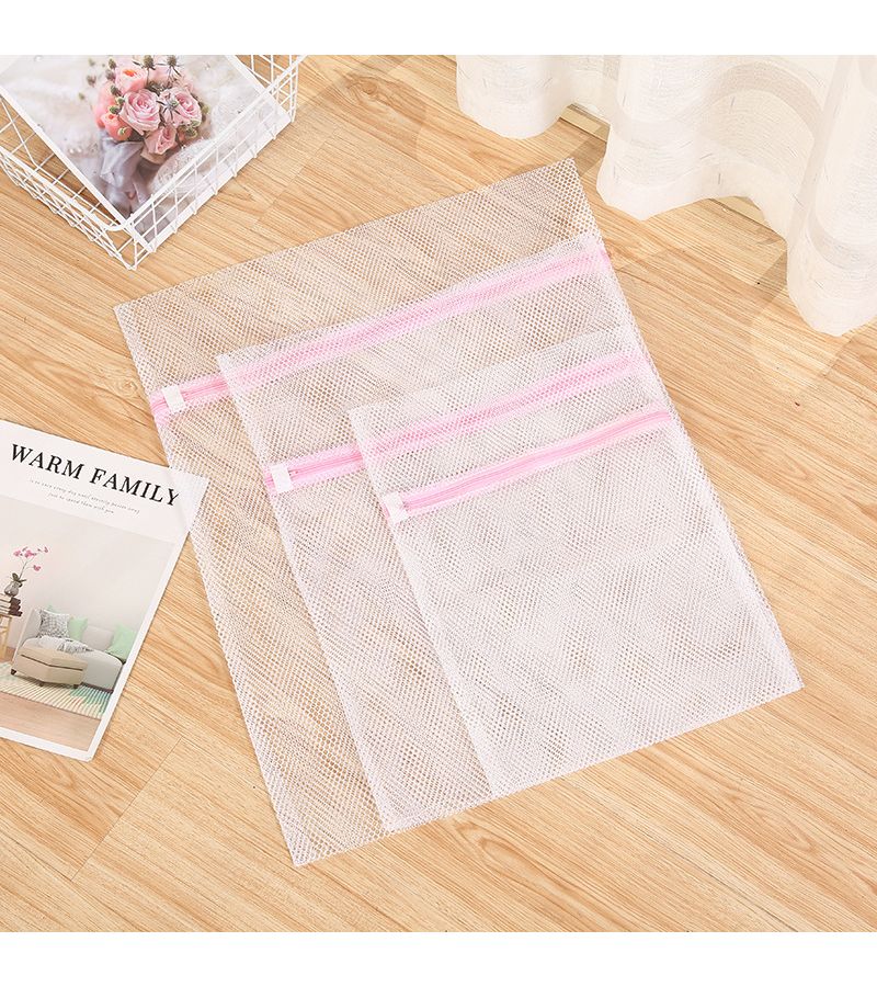 Pink Coarse Mesh Laundry Bags for Underwear Dresses and Travel Storage - Image 2