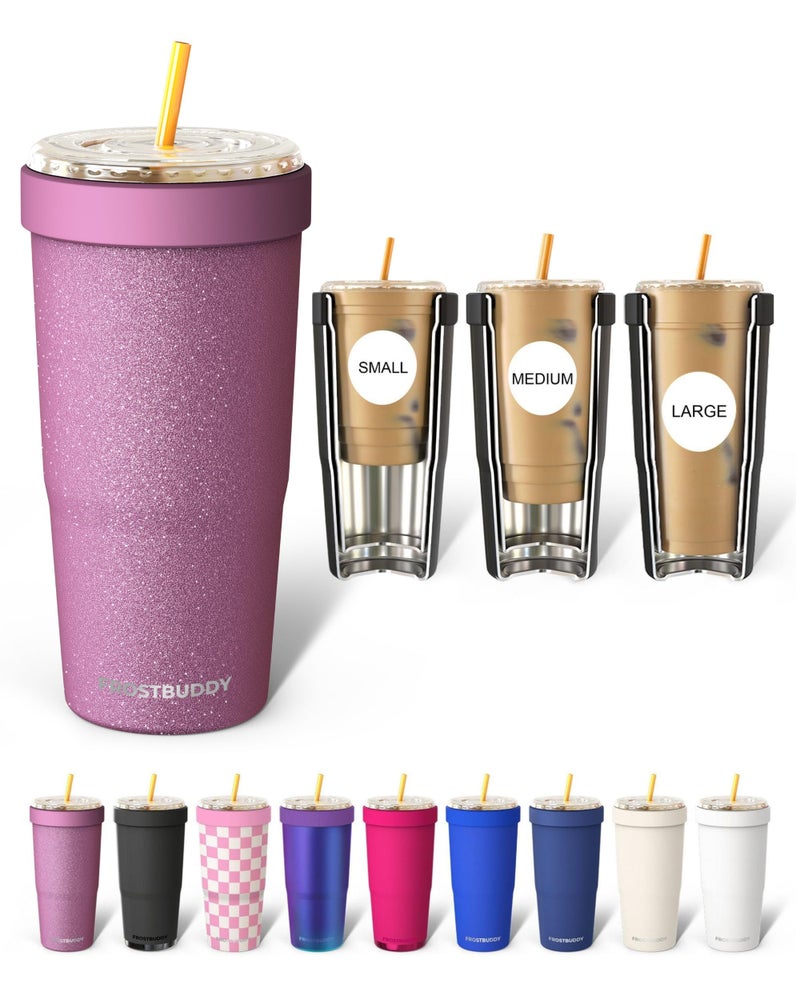 Frost Buddy Togo Buddy 30 oz Stainless Steel Vacuum Insulated Tumbler To Go Coffee Cup â€“ Iced Coffee Cups, Iced Coffee Sleeve, Travel Mug, Thermal Cup for Hot & Cold Drinks, Dunkin Cup (Amethyst) - Image 1