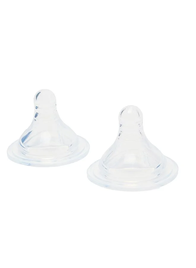 Babies & More Babies & More Baby White Wide Neck Nipple Slow Flow (Pack of 2)