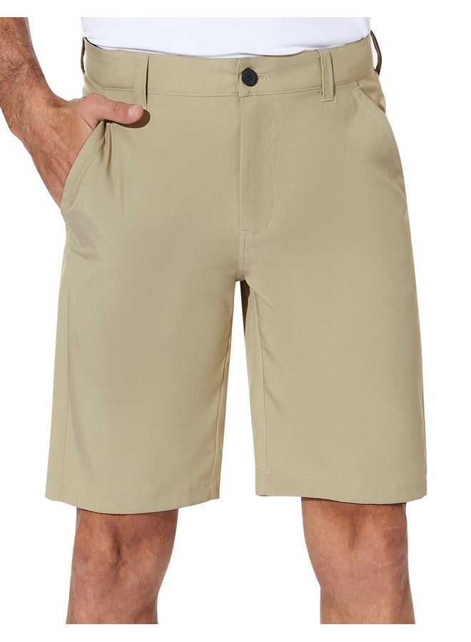 Puli Stretch Hiking Shorts Mens Casual Outdoor Dress Chino Lightweight Hybrid Golf Flat Front 10" Beige 36  - Image 1