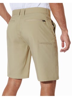 بولي شورت PULI Stretch Hiking للرجال كاجوال للخارجية من قماش تشينو خفيف الوزن هجين للجولف بواجهة مسطحة 10 بوصات بيج 36  - Image 2