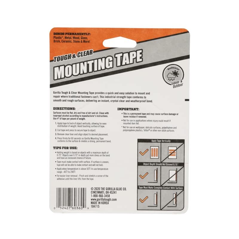 Gorilla Tough & Clear Double-Sided Mounting Tape - 1 in. W x 150 in. L - Image 3