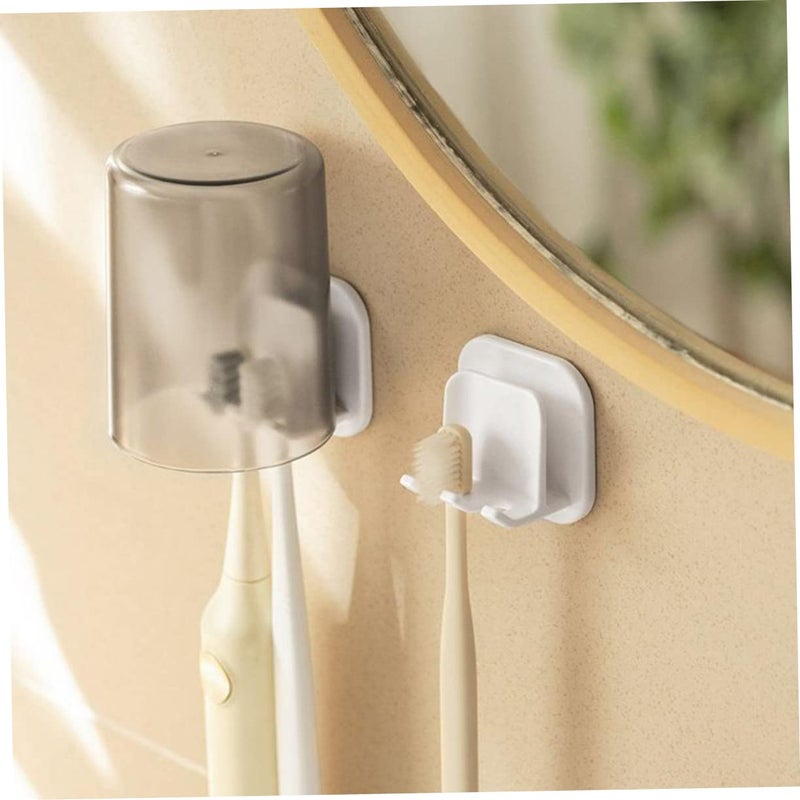 2 Pack Wall Mounted Toothbrush Holder Organizer With 4 Slots White - Image 5