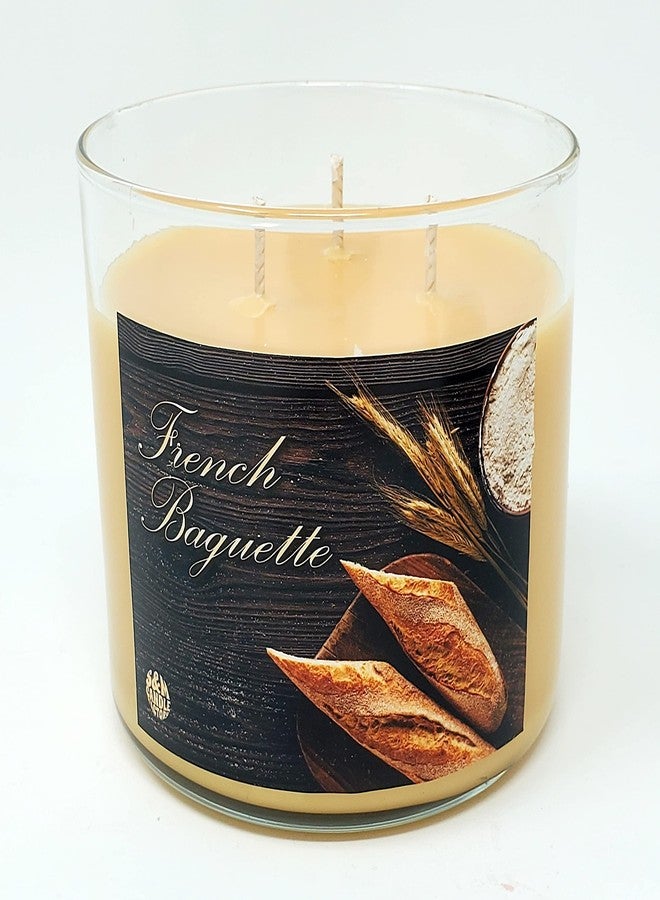 S&M Candle Factory French Baguette Candle ~ Warm Buttered Bread Scented Candle ~ 3 Wick ~ 100% Soy Wax (Large 3 Wick) - Image 2
