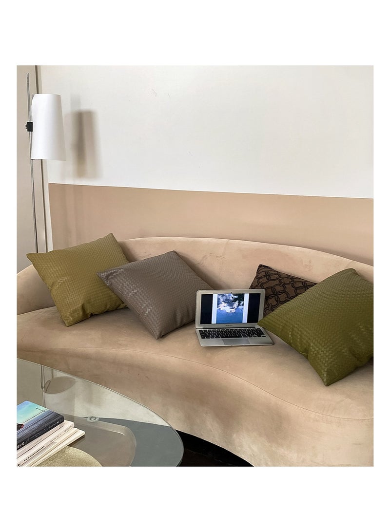 Aikanbo 50*50cm PU Woven Imitation Leather Cushion Set（Includes Pillowcase and Pillow Core），All-Weather Patio Pillow, Ready to Use When Opened, for Home Garden Furniture Decoration (Orange Brown) - Image 3