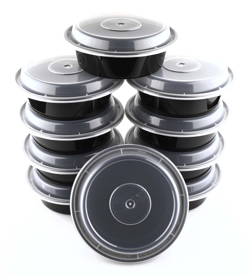 Green Direct Meal Prep containers 16 Oz. Round Microwavable Food Container with Lid /Portion Control Pack of 10 - Image 1