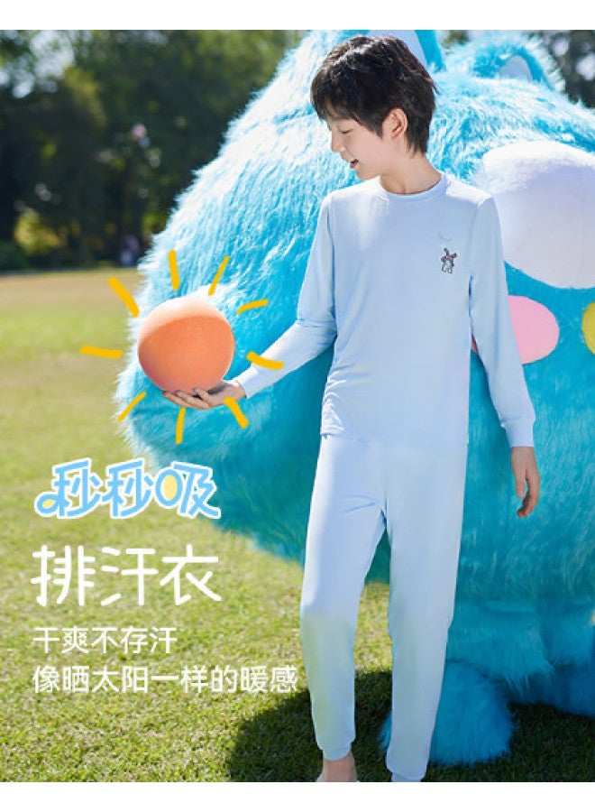 Long time companion boys & Girls Thermal Underwear, Stretchy Base Layer Pajamas With Instant Dry For Home Wear - Image 1