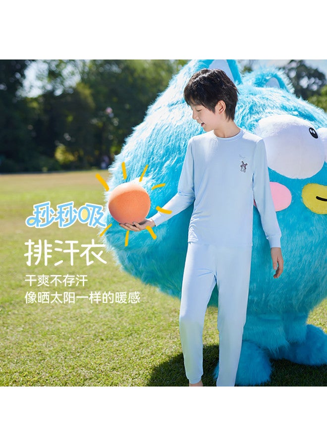 Long time companion boys & Girls Thermal Underwear, Stretchy Base Layer Pajamas With Instant Dry For Home Wear - Image 4