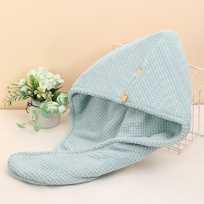 Hair drying cap double-layer thickened hair drying towel shower cap female cute absorbent quick-drying shampoo long hair towel headscarf - Image 1
