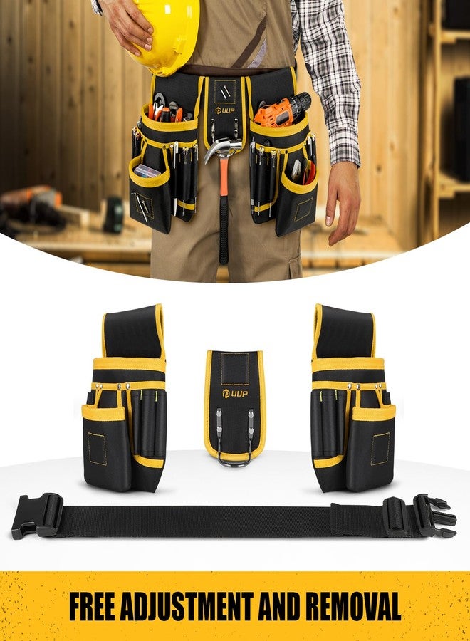 UUP Tool Belt, 22 Pocket Tool Belts for Men Black and Yellow Heavy Duty Tool Pouch Bag, Detachable & Adjustable Tool Bags for Carpenter, Electrician, Woodworker, Construction - Image 5