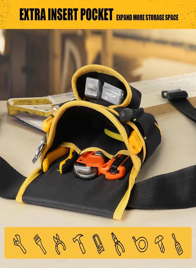 UUP Tool Belt, 22 Pocket Tool Belts for Men Black and Yellow Heavy Duty Tool Pouch Bag, Detachable & Adjustable Tool Bags for Carpenter, Electrician, Woodworker, Construction - Image 4