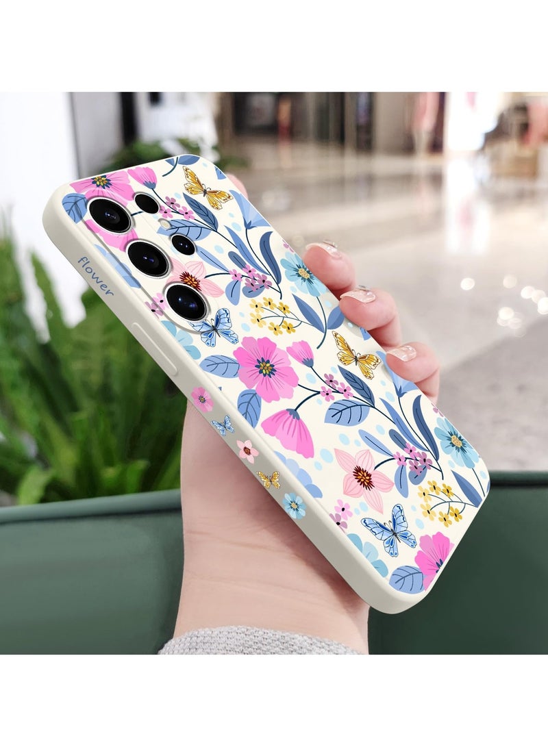 جراب سامسونج جالاكسي S25 ألترا، نمط إبداعي، غطاء هاتف نحيف وخفيف الوزن غير قابل للانزلاق لهاتف جالاكسي S25 ألترا بحجم 6.9 إنش، زهري أبيض - Image 3