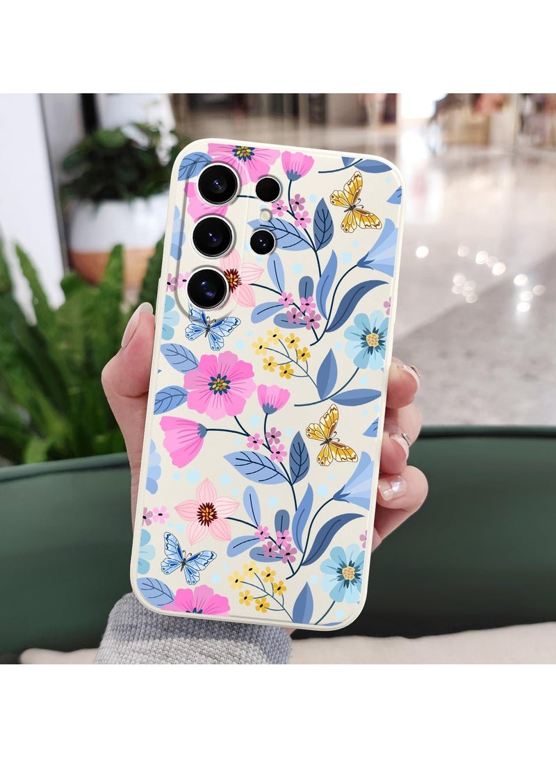 جراب سامسونج جالاكسي S25 ألترا، نمط إبداعي، غطاء هاتف نحيف وخفيف الوزن غير قابل للانزلاق لهاتف جالاكسي S25 ألترا بحجم 6.9 إنش، زهري أبيض - Image 4